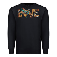 Black love texas map sunflower leopard cowhide Premium Sweatshirt - Artiststas