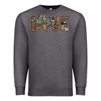 Charcoal Heather love texas map sunflower leopard cowhide Premium Sweatshirt - Artiststas
