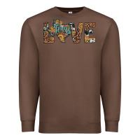 Chestnut love texas map sunflower leopard cowhide Premium Sweatshirt - Artiststas