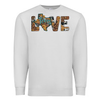 Dove Grey love texas map sunflower leopard cowhide Premium Sweatshirt - Artiststas