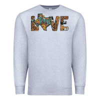 Heather Grey love texas map sunflower leopard cowhide Premium Sweatshirt - Artiststas