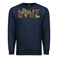 Navy love texas map sunflower leopard cowhide Premium Sweatshirt - Artiststas