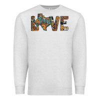 Oatmeal Heather love texas map sunflower leopard cowhide Premium Sweatshirt - Artiststas