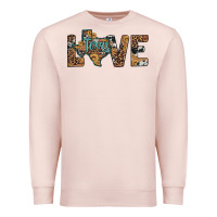 Pale Pink love texas map sunflower leopard cowhide Premium Sweatshirt - Artiststas