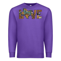 Purple love texas map sunflower leopard cowhide Premium Sweatshirt - Artiststas