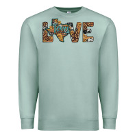 Seafoam love texas map sunflower leopard cowhide Premium Sweatshirt - Artiststas