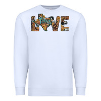 White love texas map sunflower leopard cowhide Premium Sweatshirt - Artiststas