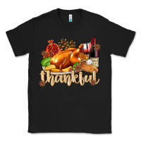 Black Thankful with Turkey Classic Tee - texasbilliewilder