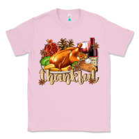 Bubblegum Pink Thankful with Turkey Classic Tee - texasbilliewilder