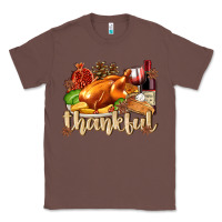 Chestnut Thankful with Turkey Classic Tee - texasbilliewilder