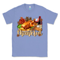 Colony Blue Thankful with Turkey Classic Tee - texasbilliewilder