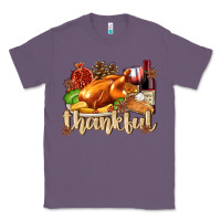 Lavender Thankful with Turkey Classic Tee - texasbilliewilder