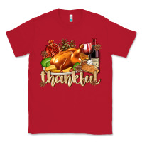 Red Thankful with Turkey Classic Tee - texasbilliewilder