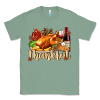 Sage Thankful with Turkey Classic Tee - texasbilliewilder