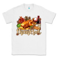 White Thankful with Turkey Classic Tee - texasbilliewilder