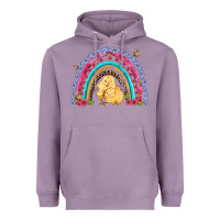 Lavender easter flowers and butterfly with chicks rainbow Heavyweight Hoodie - Artiststas