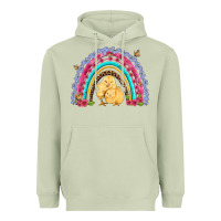 Matcha easter flowers and butterfly with chicks rainbow Heavyweight Hoodie - Artiststas
