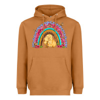 Meerkat easter flowers and butterfly with chicks rainbow Heavyweight Hoodie - Artiststas