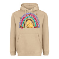 Mushroom easter flowers and butterfly with chicks rainbow Heavyweight Hoodie - Artiststas