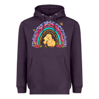 Plum easter flowers and butterfly with chicks rainbow Heavyweight Hoodie - Artiststas