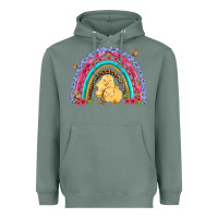 Sage easter flowers and butterfly with chicks rainbow Heavyweight Hoodie - Artiststas