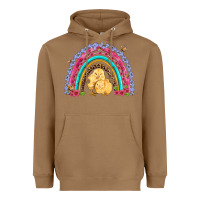 Easter Flowers And Butterfly With Chicks Rainbow Heavyweight Hoodie | Teevron