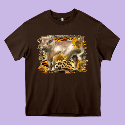 Western Charolais Bull Heavy Core Tee Designed By Lillyallendesigns
