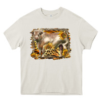 Cream western charolais bull Heavy Core Tee - LillyAllenDesigns