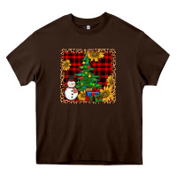 Chocolate Brown snowman trees coaster Heavy Core Tee - JahusDesignShop