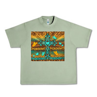 Oil Green western cross Urban Heavy Tee - TumblerDesignByShophia