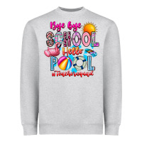 Heather Grey Bye Bye School Hello Pool Teacher  Squad Heavyweight Sweatshirt - CowhideDigitalArt
