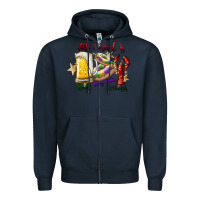 Navy all i need is beer king cake crawfish Zipper Hoodie - SublimationCraftShop