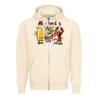 Sandshell all i need is beer king cake crawfish Zipper Hoodie - SublimationCraftShop