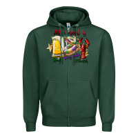 Sports Green all i need is beer king cake crawfish Zipper Hoodie - SublimationCraftShop