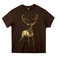 Chocolate Brown elk deer Heavy Core Tee - LillyAllenDesigns