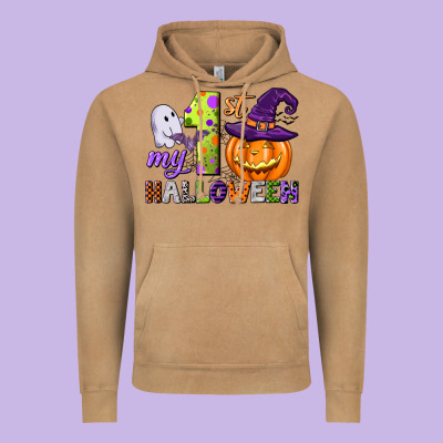 My First Halloween Vintage Hoodie Designed By Cowgirlartshop