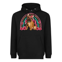 Black french bulldog floral rainbow Heavyweight Hoodie - Artiststas
