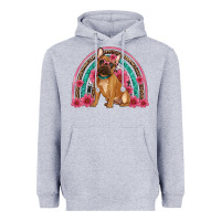 Heather Grey french bulldog floral rainbow Heavyweight Hoodie - Artiststas