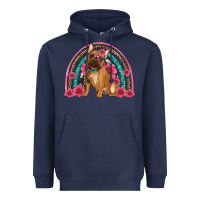 Navy french bulldog floral rainbow Heavyweight Hoodie - Artiststas