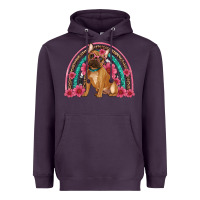 French Bulldog Floral Rainbow Heavyweight Hoodie | Teevron