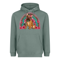 Sage french bulldog floral rainbow Heavyweight Hoodie - Artiststas