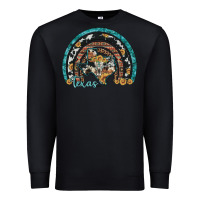 Black texas map sunflower leopard cowhide aztec turquoise gemstone rainbow Premium Sweatshirt - Artiststas