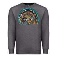 Charcoal Heather texas map sunflower leopard cowhide aztec turquoise gemstone rainbow Premium Sweatshirt - Artiststas