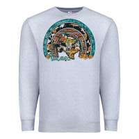 Heather Grey texas map sunflower leopard cowhide aztec turquoise gemstone rainbow Premium Sweatshirt - Artiststas