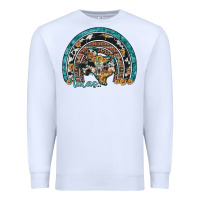 White texas map sunflower leopard cowhide aztec turquoise gemstone rainbow Premium Sweatshirt - Artiststas