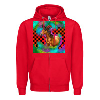 Red Halloween Quarter Horse Zipper Hoodie - LillyAllenDesigns