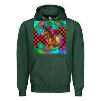Sports Green Halloween Quarter Horse Zipper Hoodie - LillyAllenDesigns