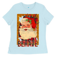 Baby Blue Santa Behave Ladies Tee - Bettercallsaul
