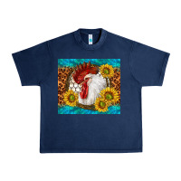 Navy western rooster Urban Heavy Tee - TumblerDesignByShophia