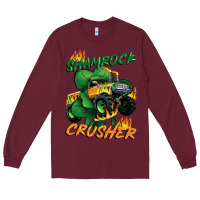 Burgundy Shamrock crusher St. Patrick's Day Long Sleeve Tee - CowGirlArtShop